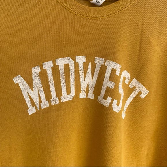 Bella + Canvas Fleece Collection Yellow MIDWEST Crewneck Sweatshirt - Picture 2 of 4